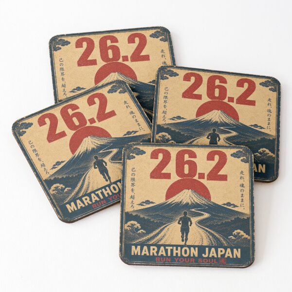 Item preview, 26.2 Marathon Japan Run Your Soul Vintage Japanese Poster Sticker T-Shirt Art designed and sold by Locker39.