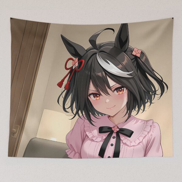 Item preview, Kitasan Black Uma Musume Soft Pink Outfit Sofa Portrait designed and sold by justnickthings.