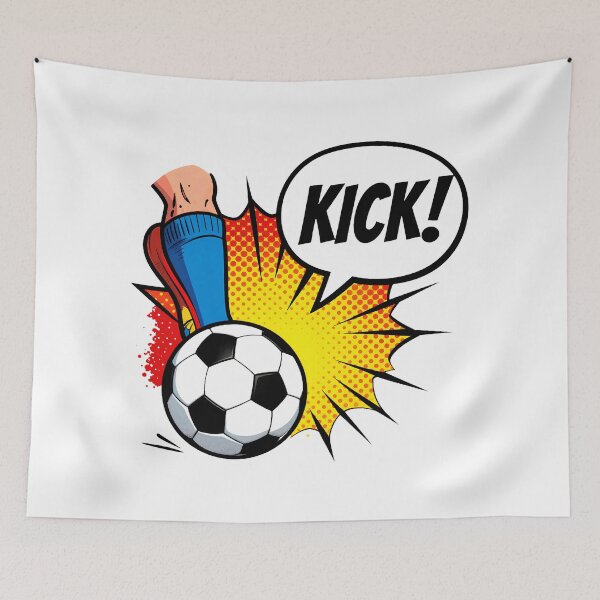 Item preview, Retro Comic Book Soccer Kick Pop Art designed and sold by Gallery-yuuna .