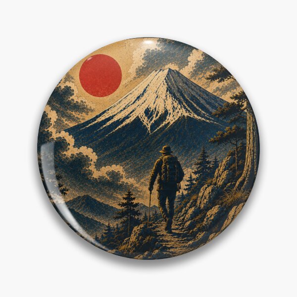 Item preview, Hike Japan Climb to the Summit Vintage Japanese Mountain Poster Sticker T-Shirt Art designed and sold by Locker39.