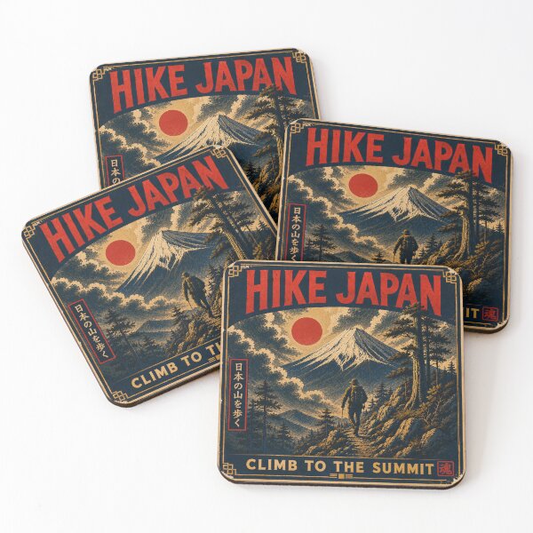 Item preview, Hike Japan Climb to the Summit Vintage Japanese Mountain Poster Sticker T-Shirt Art designed and sold by Locker39.