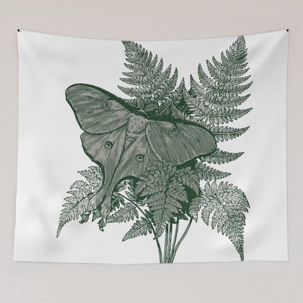 Item preview, Vintage Luna Moth with Ferns | Botanical Nature Illustration designed and sold by Brightberry Studio.