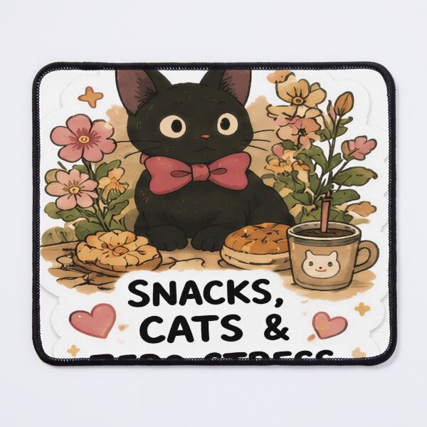 Item preview, Snacks, Cats & Zero Stress Sticker designed and sold by echoartstd.