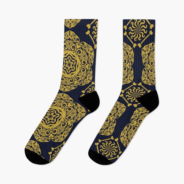 Item preview, Luxury Gold Mandala Navy Blue Baroque Seamless Ornament Patter designed and sold by ThiagoSDantas.