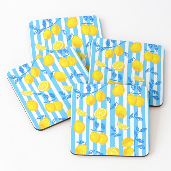 Item preview, Italian Summer Lemons Pattern Coastal Mediterranean Illustration designed and sold by MaiZephyr.