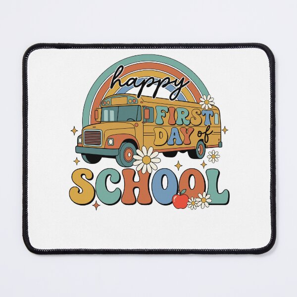 Item preview, Retro Rainbow School Bus First Day of School designed and sold by KroghDs.