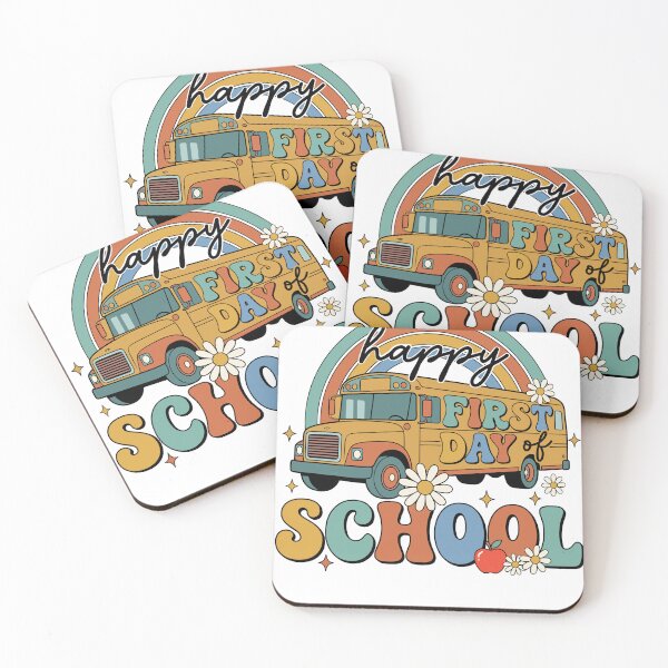 Item preview, Retro Rainbow School Bus First Day of School designed and sold by KroghDs.