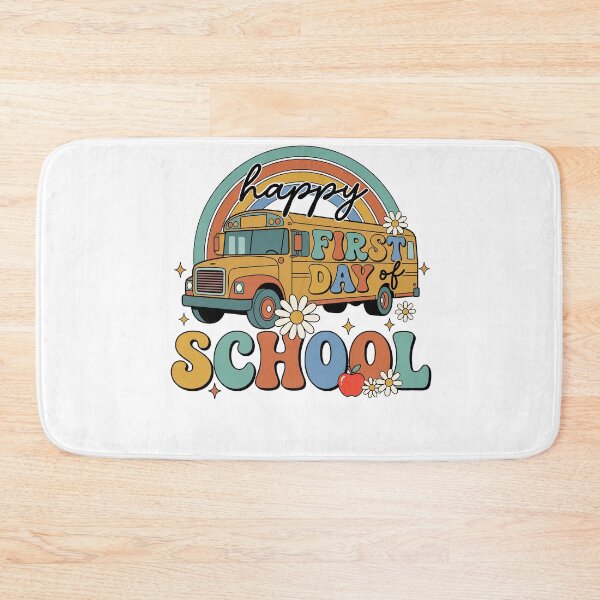 Item preview, Retro Rainbow School Bus First Day of School designed and sold by KroghDs.