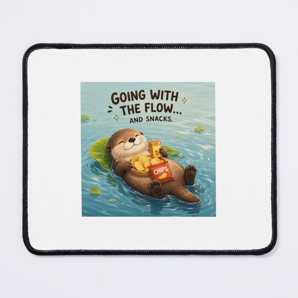 Item preview, Going With The Flow And Snacks Cute Otter Sticker designed and sold by QuirkNest Studio .