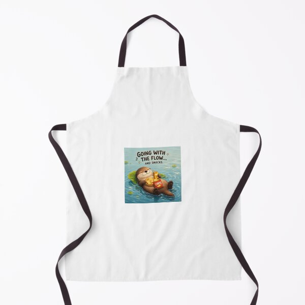 Item preview, Going With The Flow And Snacks Cute Otter Sticker designed and sold by QuirkNest Studio .