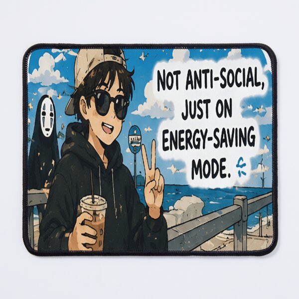 Item preview, Not anti-social just on Energy Saving Mode Sticker designed and sold by echoartstd.
