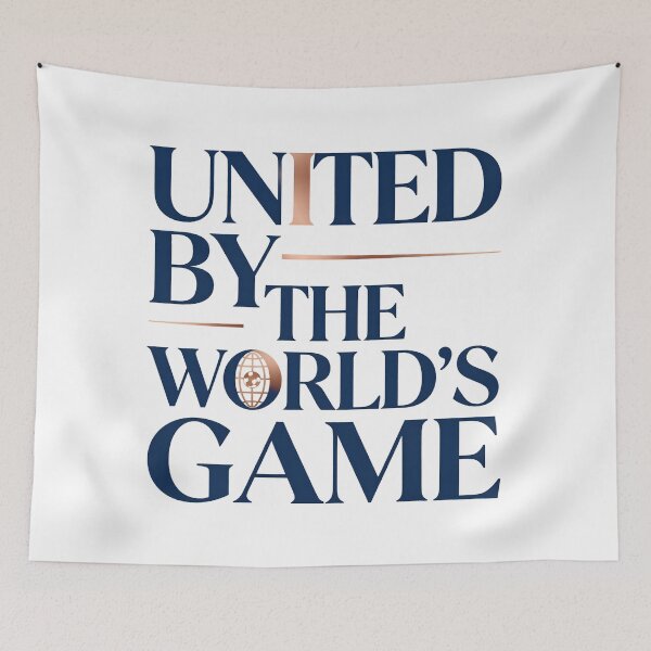 Item preview, United By The World's Game Soccer Typography designed and sold by Gallery-yuuna .