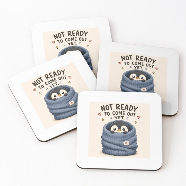Item preview, Not Ready To Come Out Yet Cute Penguin Sticker designed and sold by QuirkNest Studio .