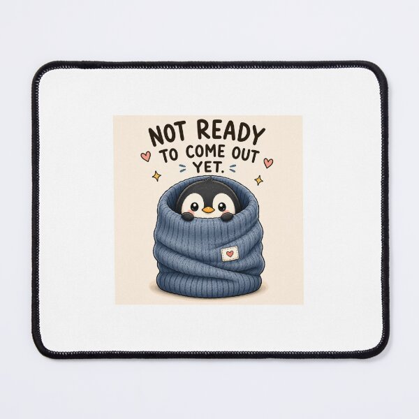 Item preview, Not Ready To Come Out Yet Cute Penguin Sticker designed and sold by QuirkNest Studio .