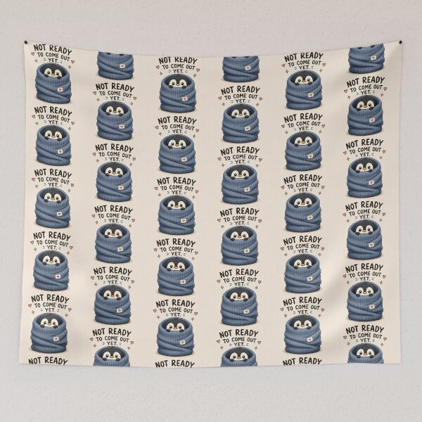 Item preview, Not Ready To Come Out Yet Cute Penguin Sticker designed and sold by QuirkNest Studio .
