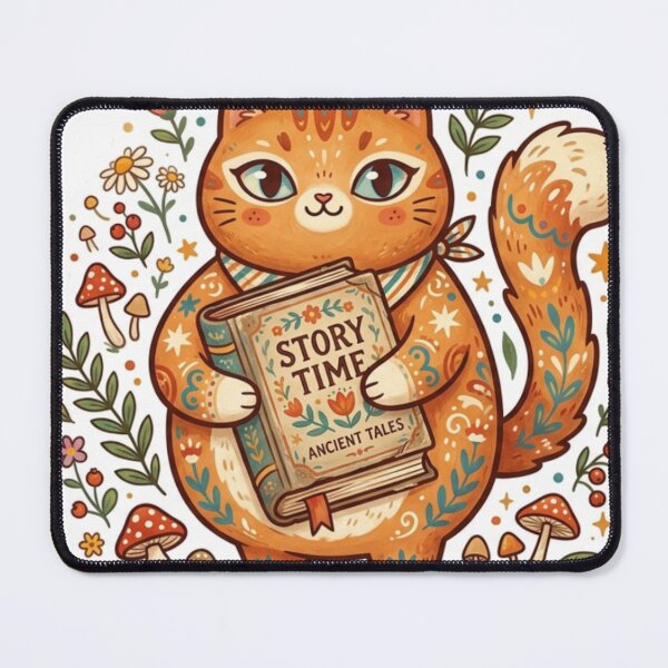 Item preview,     Cozy Book Lover Cat Illustration designed and sold by Iampoji.
