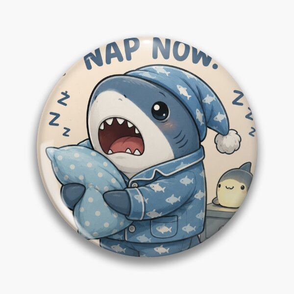 Item preview, Bite Later Nap Now Sleepy Shark Sticker designed and sold by QuirkNest Studio .