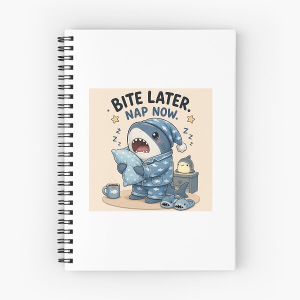 Item preview, Bite Later Nap Now Sleepy Shark Sticker designed and sold by QuirkNest Studio .