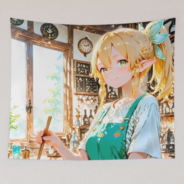 Aperçu de l'œuvre Leafa Sword Art Online Café Cozy Moment de Soleil créée et vendue par GABRIELMURPHY.