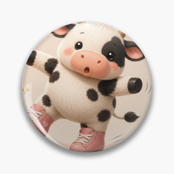 Item preview, Moo-ving Fast Cute Roller Skate Cow Sticker designed and sold by QuirkNest Studio .