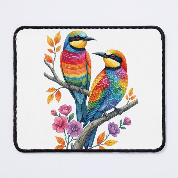 Item preview, Rainbow Bee-Eaters Pair | Colorful Tropical Bird Illustration designed and sold by Brightberry Studio.