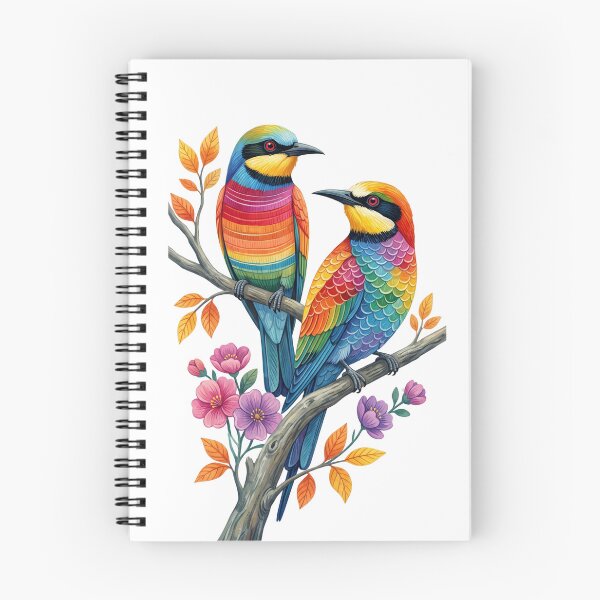 Item preview, Rainbow Bee-Eaters Pair | Colorful Tropical Bird Illustration designed and sold by Brightberry Studio.