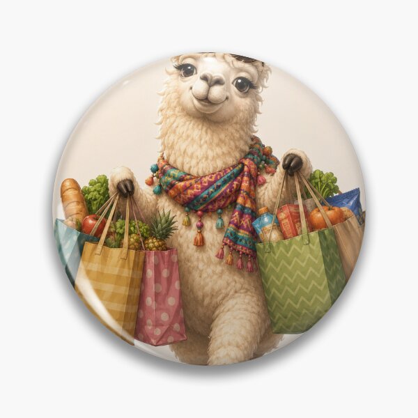 Item preview, Grocery Day Chaos Cute Llama Sticker designed and sold by QuirkNest Studio .