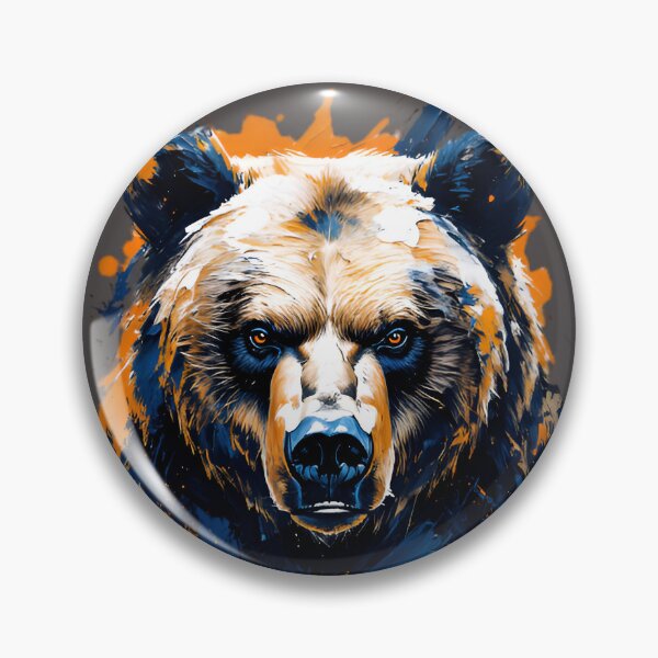 Item preview, Fierce Grizzly Bear - Bold Expressionist Splatter Art Portrait designed and sold by Structure-Blue.