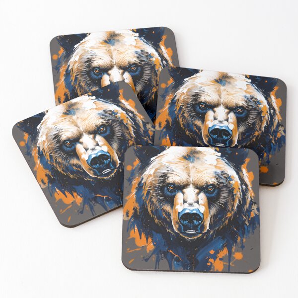 Item preview, Fierce Grizzly Bear - Bold Expressionist Splatter Art Portrait designed and sold by Structure-Blue.