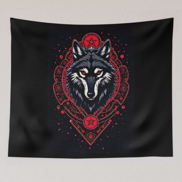 Item preview, Dark Occult Wolf Sacred Sigil Gothic designed and sold by Neer arts.