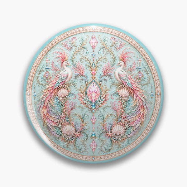 Item preview, Celestial Twin Birds Art Nouveau Medallion designed and sold by sunbowjp stadio.