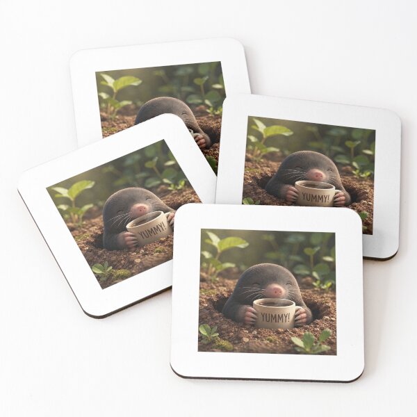 Item preview, YUMMY Coffee Mole Cute Sticker designed and sold by QuirkNest Studio .