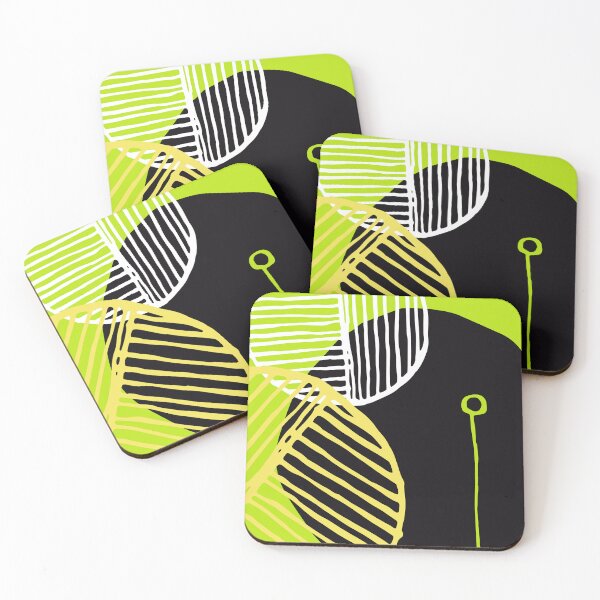Item preview, Mid-Century Modern 1950's Lime, Yellow, Black Abstract Designs designed and sold by DEC02.