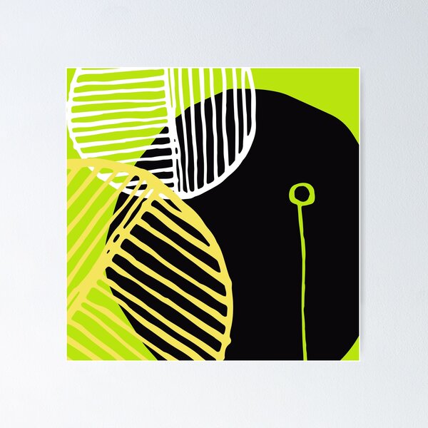 Item preview, Mid-Century Modern 1950's Lime, Yellow, Black Abstract Designs designed and sold by DEC02.