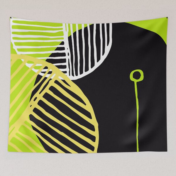 Item preview, Mid-Century Modern 1950's Lime, Yellow, Black Abstract Designs designed and sold by DEC02.