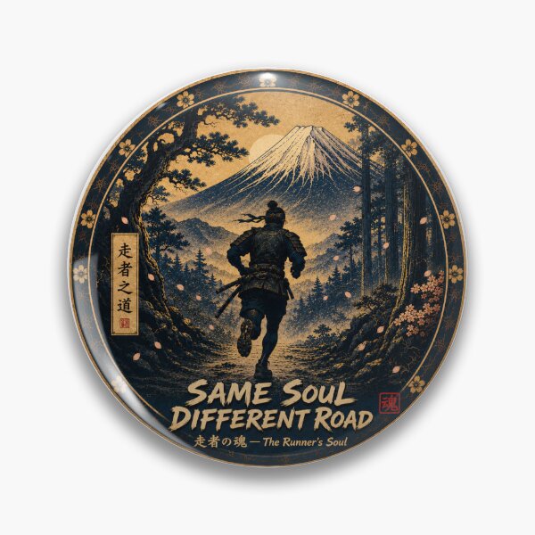 Item preview, Samurai Trail Runner Art, Japanese Running Motivation, Mount Fuji Runner Gift designed and sold by Locker39.