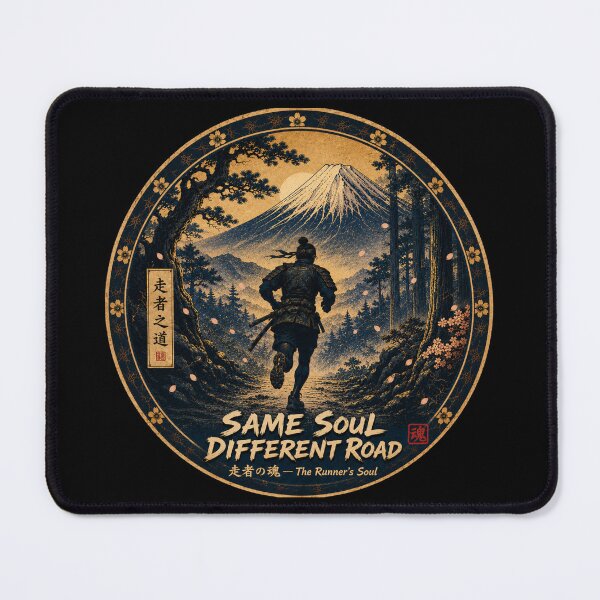Item preview, Samurai Trail Runner Art, Japanese Running Motivation, Mount Fuji Runner Gift designed and sold by Locker39.