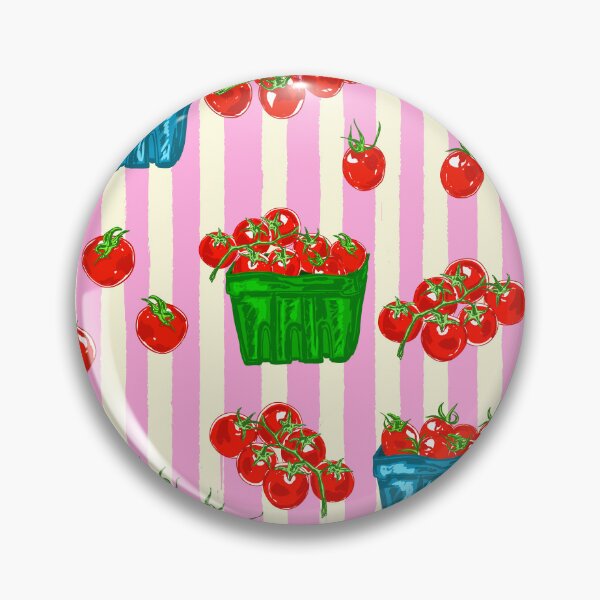 Item preview, Cherry Tomatoes Euro Summer Aesthetic Stripes Illustration designed and sold by MaiZephyr.