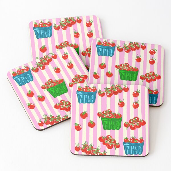Item preview, Cherry Tomatoes Euro Summer Aesthetic Stripes Illustration designed and sold by MaiZephyr.