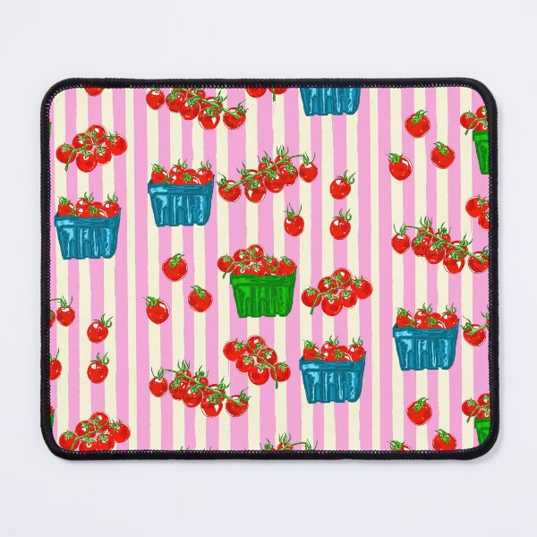 Item preview, Cherry Tomatoes Euro Summer Aesthetic Stripes Illustration designed and sold by MaiZephyr.