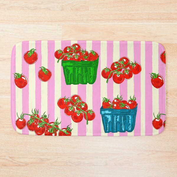 Item preview, Cherry Tomatoes Euro Summer Aesthetic Stripes Illustration designed and sold by MaiZephyr.