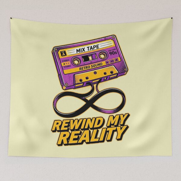 Item preview, Rewind My Reality 90s Nostalgia Retro Music Vintage Audio designed and sold by SplashTastic.