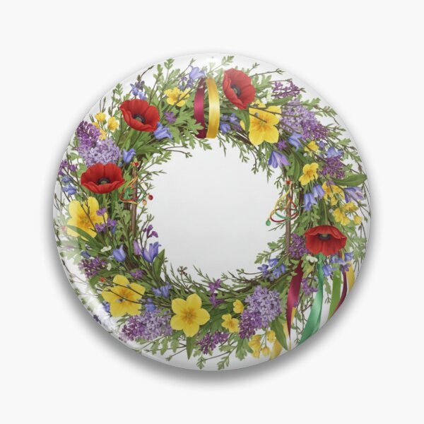 Item preview, Spring Floral Wreath with Ribbons designed and sold by NeyhineAngelionShop.