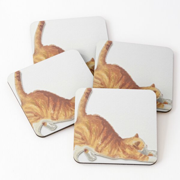 Item preview, Cute Stretching Ginger Cat designed and sold by miaslove.