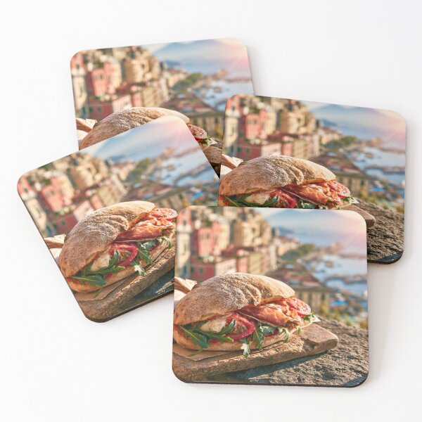 Item preview, Panuozzo di Gragnano, traditional Neapolitan sandwich made from wood-fired pizza dough, mozzarella, prosciutto, arugula and ripe tomatoes designed and sold by KsaveraArt.
