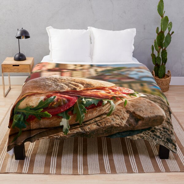 Item preview, Panuozzo di Gragnano, traditional Neapolitan sandwich made from wood-fired pizza dough, mozzarella, prosciutto, arugula and ripe tomatoes designed and sold by KsaveraArt.