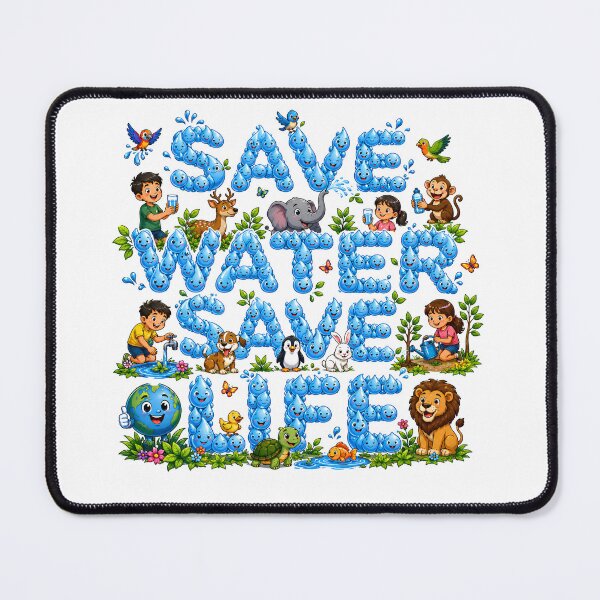 Item preview, Save Water Save Life Cute Cartoon Earth Sticker designed and sold by Nuvoro Eco Awareness.