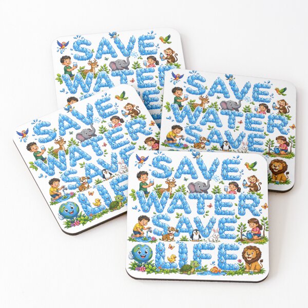 Item preview, Save Water Save Life Cute Cartoon Earth Sticker designed and sold by Nuvoro Eco Awareness.