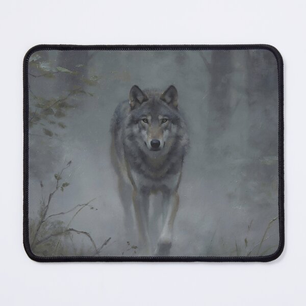 Item preview, Misty Gray Wolf in Enchanted Forest | Atmospheric Wildlife Nature Art designed and sold by cr6zym1nd.