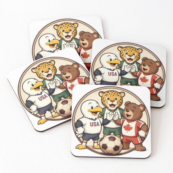 Item preview, USA Canada Mexico Football Animal Mascots designed and sold by Gallery-yuuna .